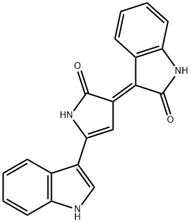 3-[5-(1H-Indole-3-yl)-2,3-dihydro-2-oxo-1H-pyrrole-3-ylidene]-1H-indole-2(2H)-one 구조식 이미지