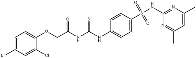 2-(4-broMo-2-chlorophenoxy)-N-(4-(N-(4,6-diMethylpyriMidin-2-yl)sulfaMoyl)phenylcarbaMothioyl)acetaMide 구조식 이미지
