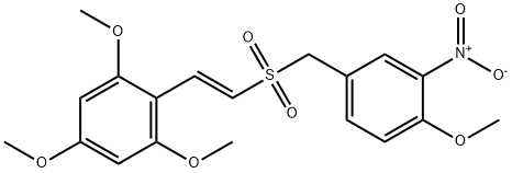 (E)-2,4,6-트라이메톡시스티릴4-메톡시-3-니트로벤질설폰 구조식 이미지