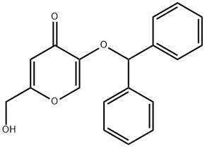 4H-Pyran-4-one, 5-(diphenylMethoxy)-2-(hydroxyMethyl)- 구조식 이미지