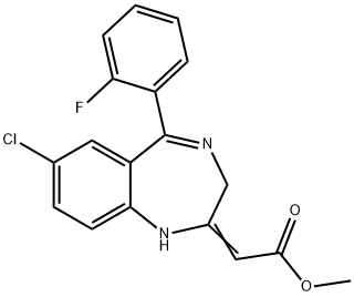 2-[7-Chloro-5-(2-fluorophenyl)-1,3-dihydro-2H-1,4-benzodiazepin-2-ylidene]acetic Acid Methyl Ester 구조식 이미지