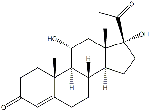 Pregn-4-ene-3,20-dione,11,17-dihydroxy-, (11a)- Structure
