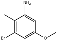 BenzenaMine, 3-broMo-5-Methoxy-2-Methyl- 구조식 이미지