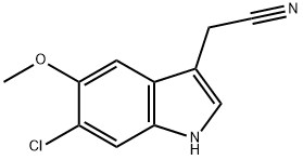 1H-Indole-3-acetonitrile, 6-chloro-5-Methoxy- 구조식 이미지