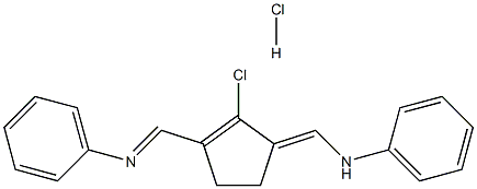 N-[[2-Chloro-3-[(phenylamino)methylene]-1-cyclopenten-1-yl]methylene]-benzenamine monohydrochloride  Structure