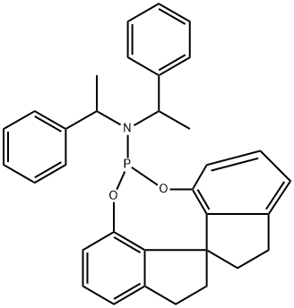 (11aR)-10,11,12,13-tetrahydro-N,N-bis[(1S)-1-phenylethyl]-Diindeno[7,1-de:1',7'-fg][1,3,2]dioxaphosphocin-5-aMine Structure