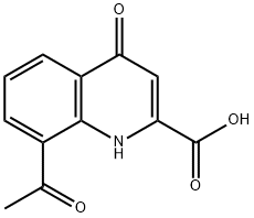 8-Acetyl-4-oxo-1,4-dihydro-quinoline-2-carboxylic acid 구조식 이미지
