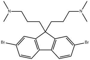 3,3'-(2,7-DibroMo-9H-fluorene-9,9-diyl)bis(N,N-diMethylpropan- 1-aMine) 구조식 이미지