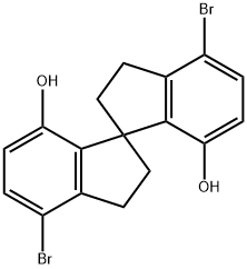 4,4'-Dibromo-2,2',3,3'-tetrahydro-1,1'-spirobi[1H-indene]-7,7'-diol 구조식 이미지