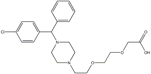 Acetic acid, 2-[2-[2-[4-[(4- chlorophenyl)phenylMethyl]-1-piperazinyl]ethoxy]ethoxy]- 구조식 이미지