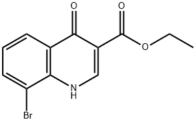 8-브로모-4-옥소-1,4-디히드로-퀴놀린-3-카르복실산에틸에스테르 구조식 이미지