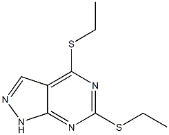 4,6-비스(에틸티오)-1H-피라졸로[3,4-d]피리미딘 구조식 이미지