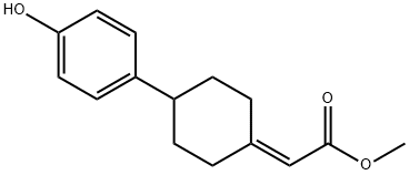 아세트산,2-[4-(4-하이드록시페닐)사이클로헥실리덴]-,메틸에스테르 구조식 이미지