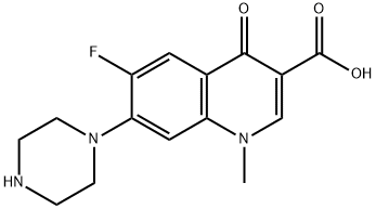 6-Fluoro-1,4-dihydro-1-methyl-4-oxo-7-(1-piperazinyl)-3-quinolinecarboxylic acid Structure