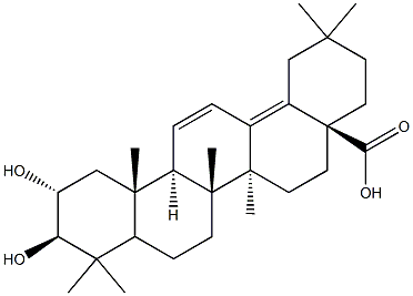(2alpha,3beta)-2,3-Dihydroxyoleana-11,13(18)-dien-28-oic acid 구조식 이미지