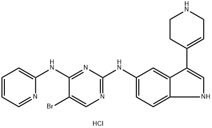 5-broMo-N4-(pyridin-2-yl)-N2-(3-(1,2,3,6-tetrahydropyridin-4-yl)-1H-indol-5-yl)pyriMidine-2,4-diaMine 구조식 이미지