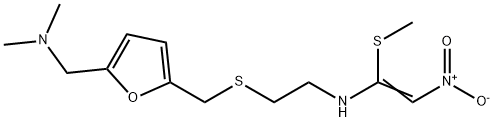 N,N-DiMethyl-5-[[[2-[[1-(Methylthio)-2-nitroethenyl]aMino]ethyl]thio]Methyl]-2-furanMethanaMine 구조식 이미지