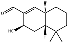 3,4,4aα,5,6,7,8,8a-Octahydro-3α-hydroxy-5,5,8aβ-trimethyl-2-naphthalenecarbaldehyde 구조식 이미지