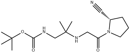 (S)-tert-butyl 2-(2-(2-cyanopyrrolidin-1-yl)-2-oxoethylaMino)-2-MethylpropylcarbaMate 구조식 이미지