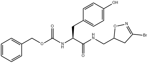 Benzyl (S)-1-((3-BroMo-4,5-Dihydroisoxazol-5-Yl)MethylaMino)-3-(4-Hydroxyphenyl)-1-Oxopropan-2-YlcarbaMate Structure