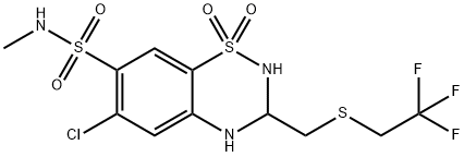 6-Chloro-3,4-dihydro-N-Methyl-3-[[(2,2,2-trifluoroethyl)thio]Methyl]-2H-1,2,4-benzothiadiazine-7-sulfonaMide 1,1-Dioxide 구조식 이미지