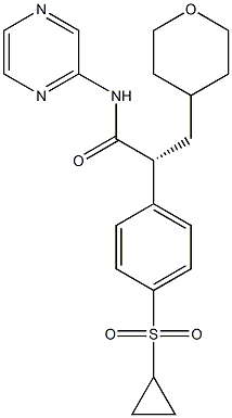 (R)-2-(4-(cyclopropylsulfonyl)phenyl)-N-(pyrazin-2-yl)-3-(tetrahydro-2H-pyran-4-yl)propanaMide Structure