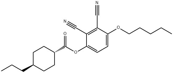 trans-4-Propylcyclohexanecarboxylic acid 2,3-dicyano-4-(pentyloxy)phenyl ester Structure