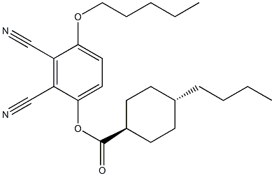 trans-4-Butylcyclohexanecarboxylic acid 2,3-dicyano-4-(pentyloxy)phenyl ester Structure