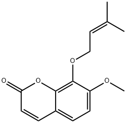 7-Methoxy-8-[(3-methyl-2-buten-1-yl)oxy]-2H-1-benzopyran-2-one Structure