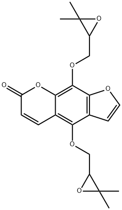 4,9-Bis[(3,3-dimethyloxiranyl)methoxy]-7H-furo[3,2-g][1]benzopyran-7-one Structure