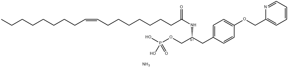 (R)-phosphoric acid Mono-{2-octadec-9-enoylaMino-3-[4-(pyridin-2-ylMethoxy)-phenyl]-propyl} ester (aMMoniuM salt) Structure