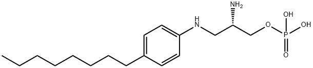 (S)-인산모노-[2-아미노-3-(4-옥틸-페닐아미노)-프로필]에스테르 구조식 이미지