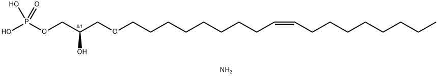 1-(9Z-옥타데세닐)-2-하이드록시-sn-글리세로-3-포스페이트(암모늄염) 구조식 이미지