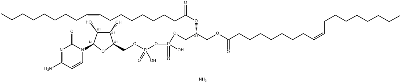 1,2-디올레오일-sn-글리세로-3-(시티딘디포스페이트)(암모늄염) 구조식 이미지