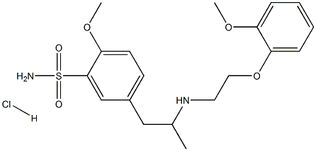 2-Methoxy-5-[2-[[2-(2-methoxyphenoxy)ethyl]amino]propyl]benzenesulfonamide monohydrochloride 구조식 이미지