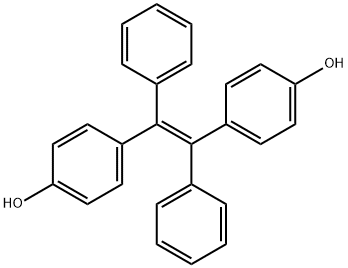 Phenol, 4-[(1E)-2-(4-hydroxyphenyl)-1,2-diphenylethenyl]-
Phenol, 4,4'-(1,2-diphenyl-1,2-ethenediyl)bis-, (E)- (9CI) 구조식 이미지