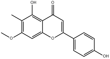 5-Hydroxy-2-(4-hydroxyphenyl)-7-methoxy-6-methyl-4H-1-benzopyran-4-one 구조식 이미지