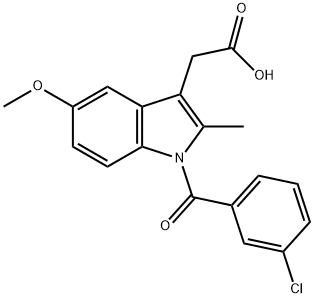 1H-INDOLE-3-ACETICACID,1-(3-CHLOROBENZOYL)-5-METHOXY-2-METHYL 구조식 이미지