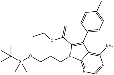 7H-Pyrrolo[2,3-d]pyriMidin-4-aMine, 7-[3-[[(1,1-diMethylethyl)diMethylsilyl]oxy]propyl]-6-(1-ethoxyethenyl)-5-(4-Methylphenyl)- Structure