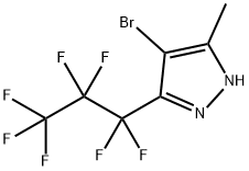 4-브로모-3-(헵타플루오로프로필)-5-메틸-1H-피라졸 구조식 이미지
