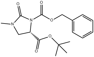 (S)-3-메틸-2-옥소-이미다졸리딘-1,5-디카르복실산1-벤질에스테르5-tert-부틸에스테르 구조식 이미지