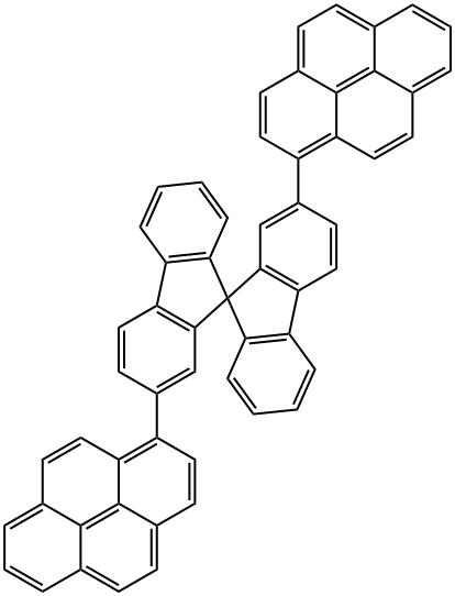 2,2'-Spiro-Pye , 2,2'-Di-pyrenyl-9,9-spiro-bifluorene 구조식 이미지