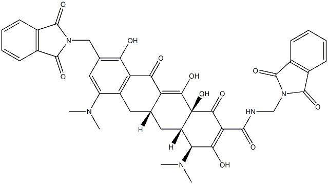 2-NaphthacenecarboxaMide, N,9-bis[(1,3-dihydro-1,3-dioxo-2H-isoindol-2-yl)Methyl]-4,7-bis(diMethylaMino)-1,4,4a,5,5a,6,11,12a-octahydro-3,10,12,12a-tetrahydroxy-1,11-dioxo-,(4S,4aS,5aR,12aS)- Structure