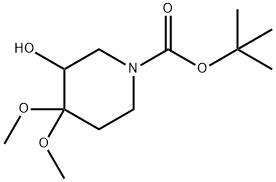 Tert-butyl 3-hydroxy-4,4-dimethoxypiperidine-1-carboxylate Structure