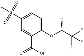 5-Methylsulfonyl-2-[((R)-2,2,2-trifluoro-1-Methylethyl)oxy]benzoic acid Structure