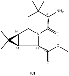 3-Azabicyclo[3.1.0]hexane-2-carboxylic acid, 3-[(2S)-2-aMino-3,3-diMethyl-1-oxobutyl]-6,6-diMethyl-, Methyl ester, Monohydrochloride, (1R,2S,5S)- Structure