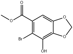 메틸6-브로모-7-히드록시벤조[d][1,3]디옥솔-5-카르복실레이트 구조식 이미지