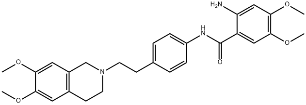 BenzaMide, 2-aMino-N-[4-[2-(3,4-dihydro-6,7-diMethoxy-2(1H)-isoquinolinyl)ethyl]phenyl]-4,5-diMethoxy- Structure