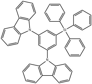 SiMCP , 9,9'-(5-(triphenylsilyl)-1,3-phenylene)bis(9H-carba 구조식 이미지