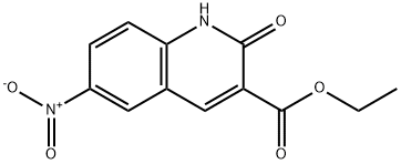 6-니트로-2-옥소-1,2-디히드로-퀴놀린-3-카르복실산에틸에스테르 구조식 이미지